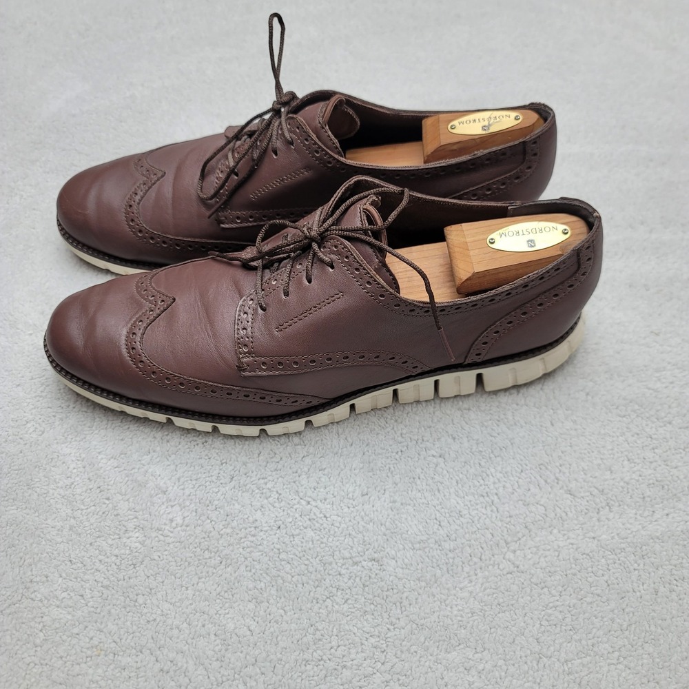 Cole Haan Zerogrand Shoes Mens 13M Brown Wingtip Oxfords Dress Leather C21177